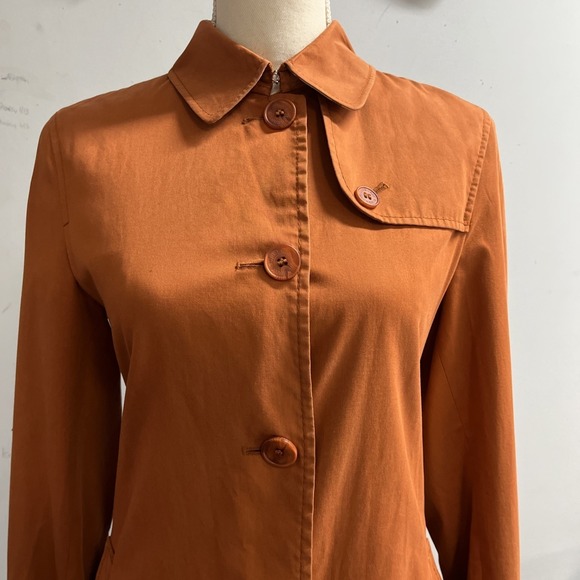 Burberry Josi Trench Coat Orange Nova Check Womens 4 Classic Preppy Old Money - Picture 12 of 16